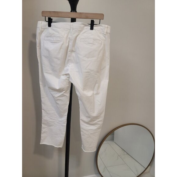 Frank & Eileen Wicklow The Italian Chino Cropped Raw Hem White Twill Pants Sz 10 - Picture 4 of 11
